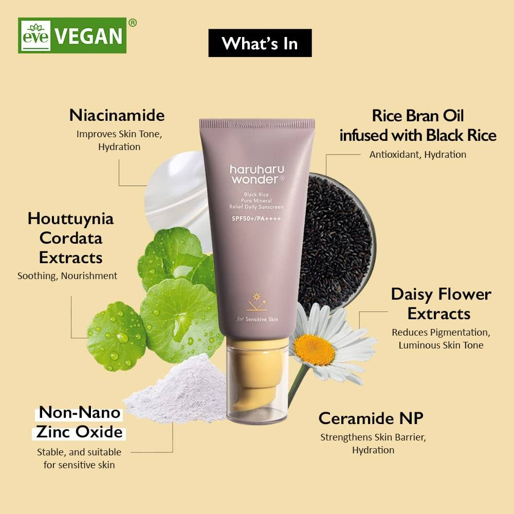 haruharu wonder Black Rice Pure Mineral Relief Daily Sunscreen SPF50+ PA++++