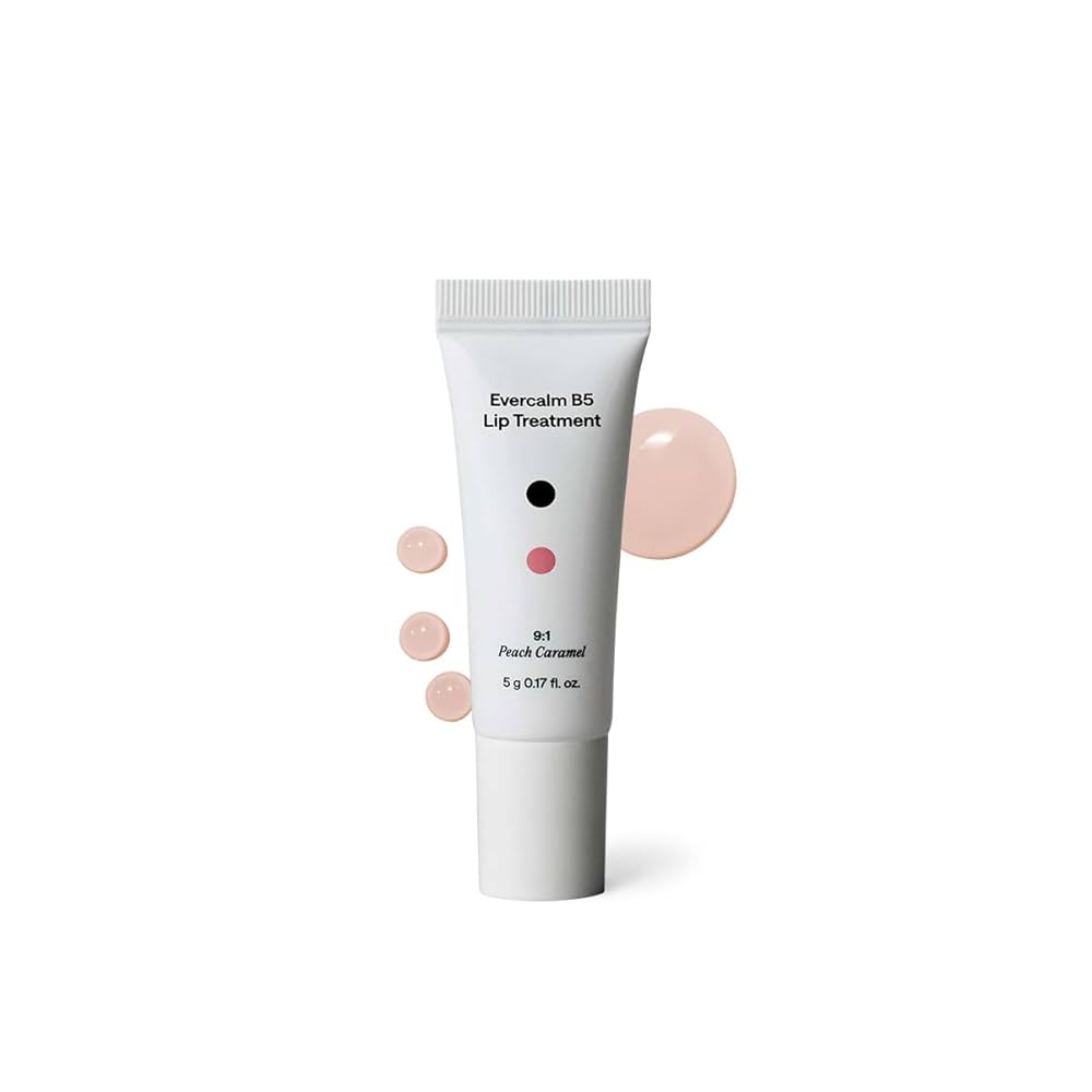 B:LAB Evercalm B5 Lip Treatment 5g - tube with peach caramel texture swatches