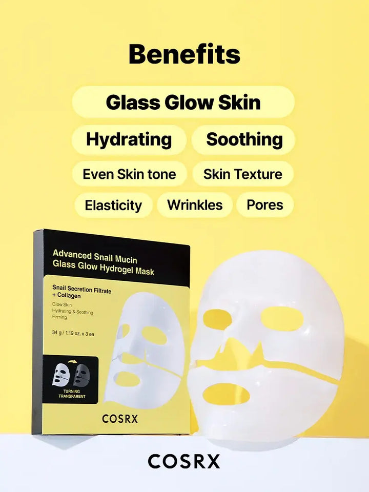 COSRX Advanced Snail Mucin Glass Glow Hydrogel Mask