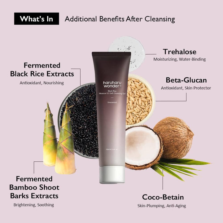 Gel nettoyant doux Haruharu Wonder Black Rice Moisture 5.5