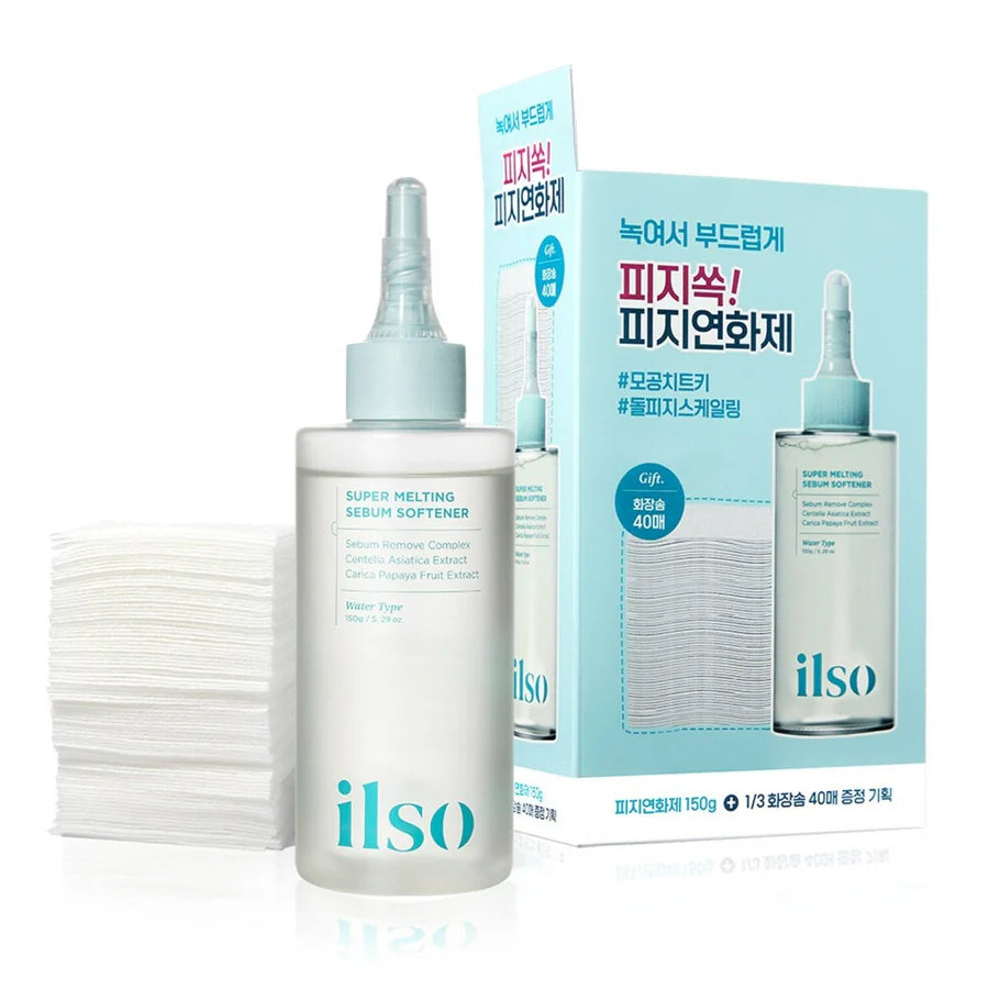 ILSO Super Melting Serum Softener 150ml with Cotton Pad 40Pcs