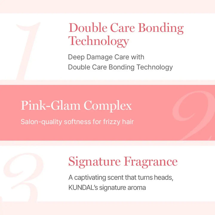 KUNDAL Holiday Silk Glow Edition Protein Bonding Care Shampoo 500ml + Treatment 250ml + Hair Scrunchie