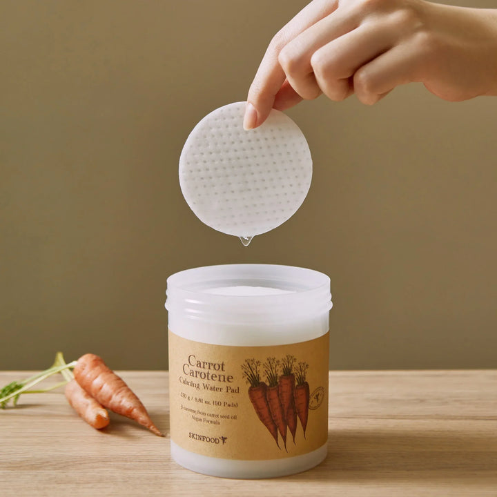 Tampon d'eau apaisant Skinfood Carotte Carotène 250 g [60 feuilles]