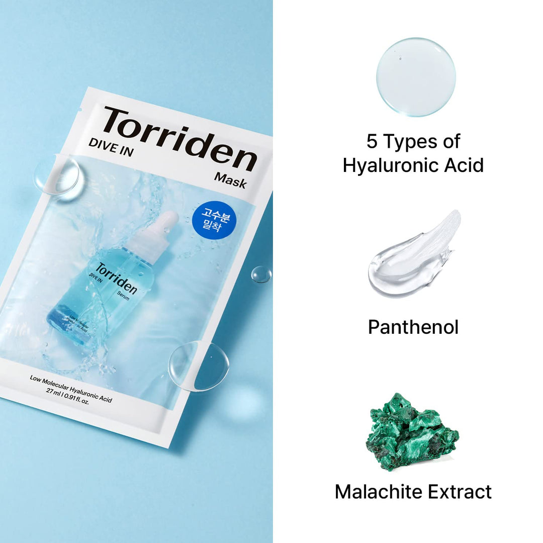 Masque Torriden DIVE-IN à l'acide hyaluronique à faible molécule