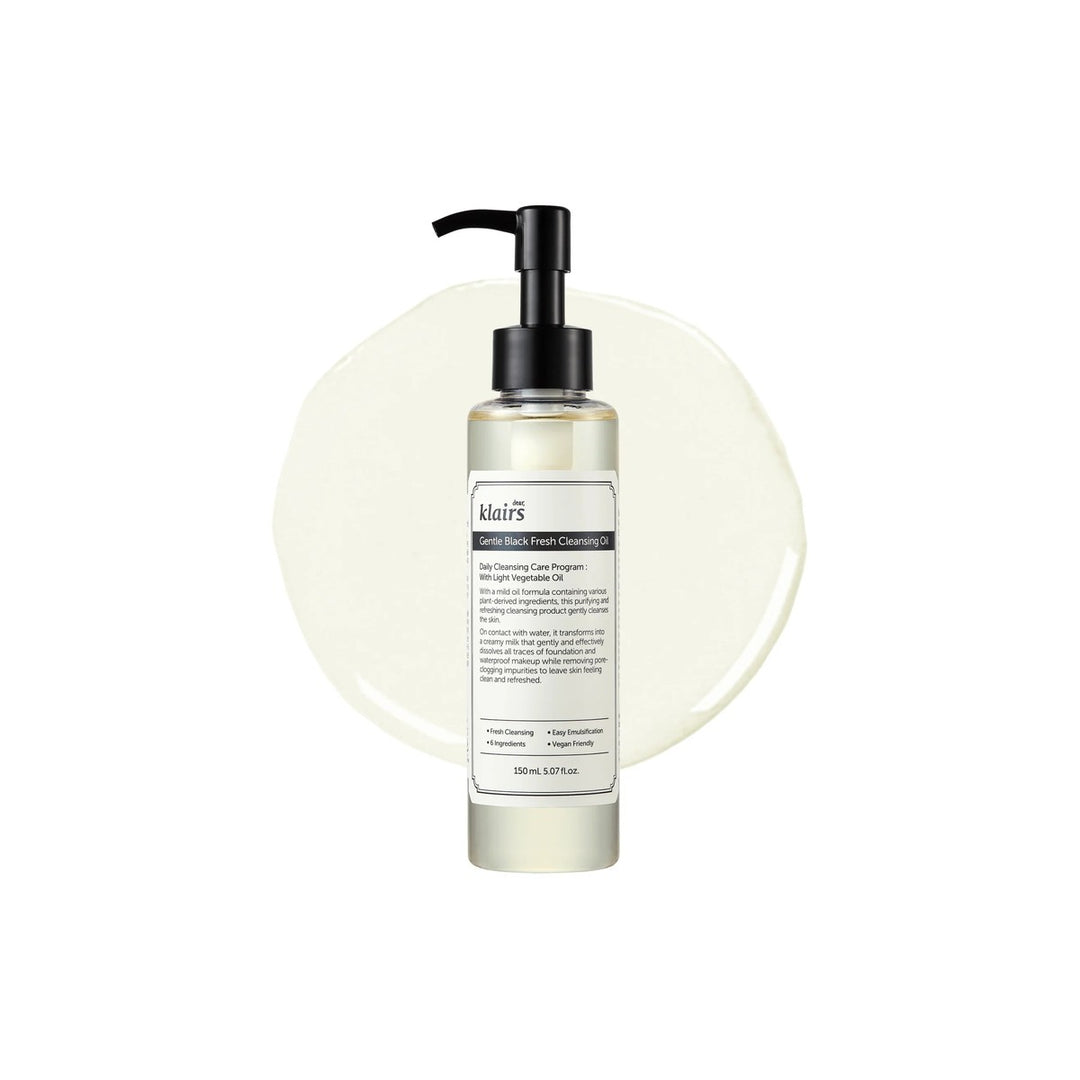 Dear Klairs Gentle Black Fresh
Cleansing Oil – hero product photo on white background