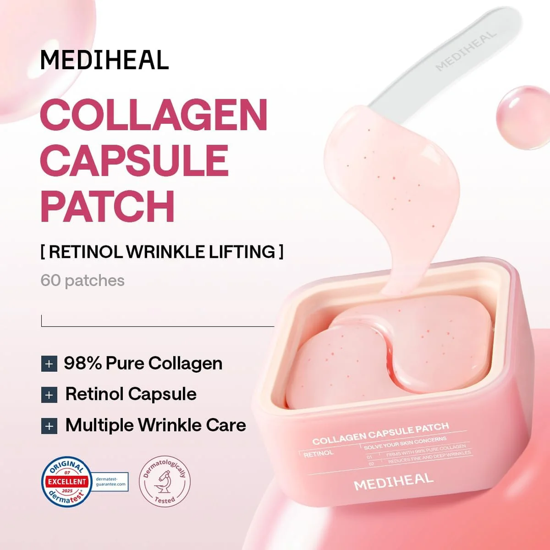 MEDIHEAL Collagen Capsule Patch Retinol Wrinkle Lifting - product infographic